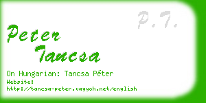 peter tancsa business card